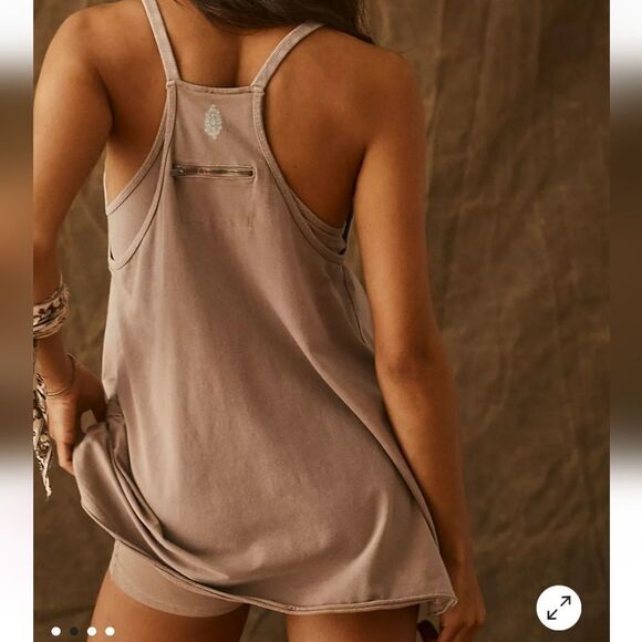 Free People Movement Hotshot Mini Dress NEW Mocha Tan Med - Picture 2 of 10